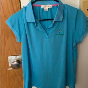 Blue vineyard vines golf shirt